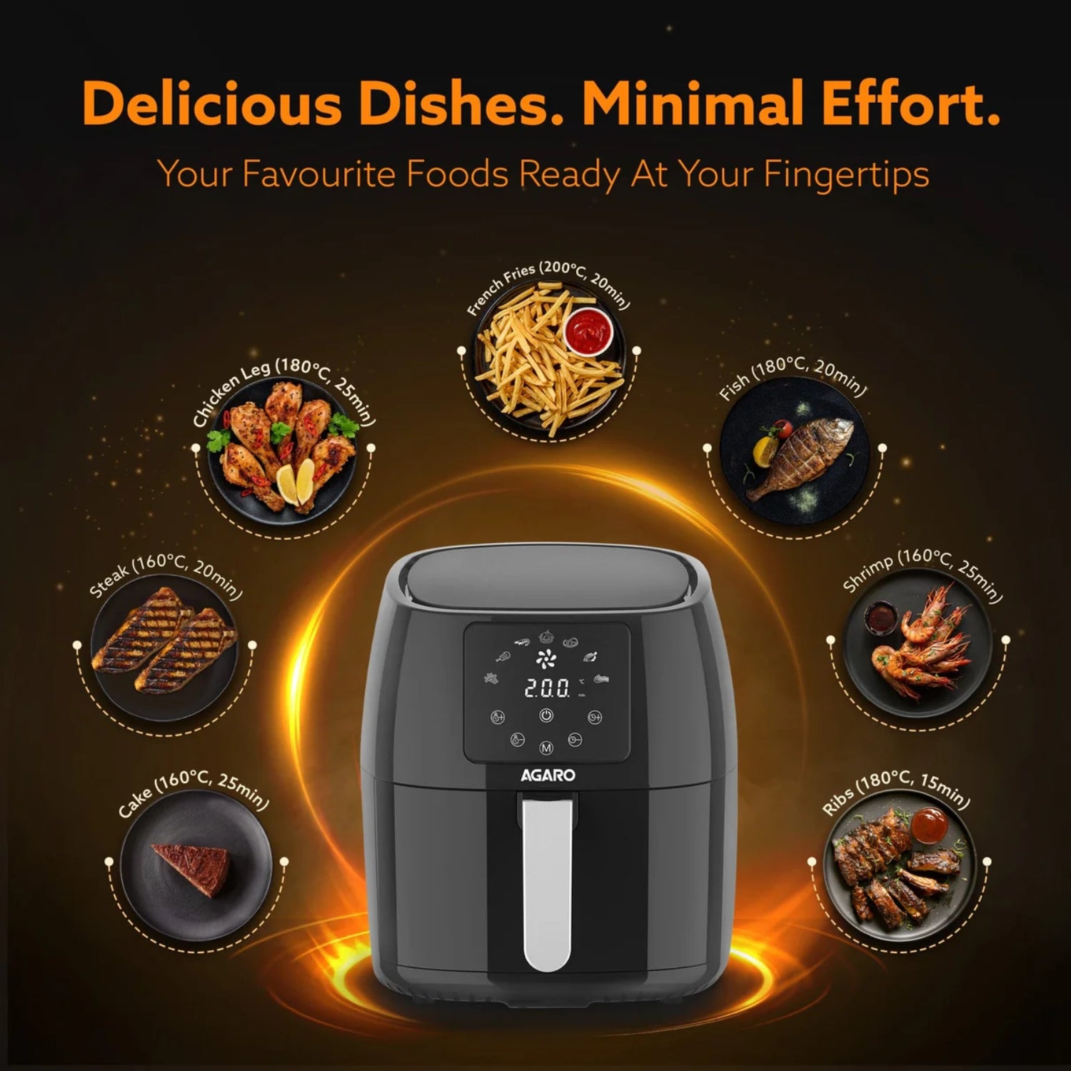 Agaro Sapphire Air Fryer 4.5 L - Black_4