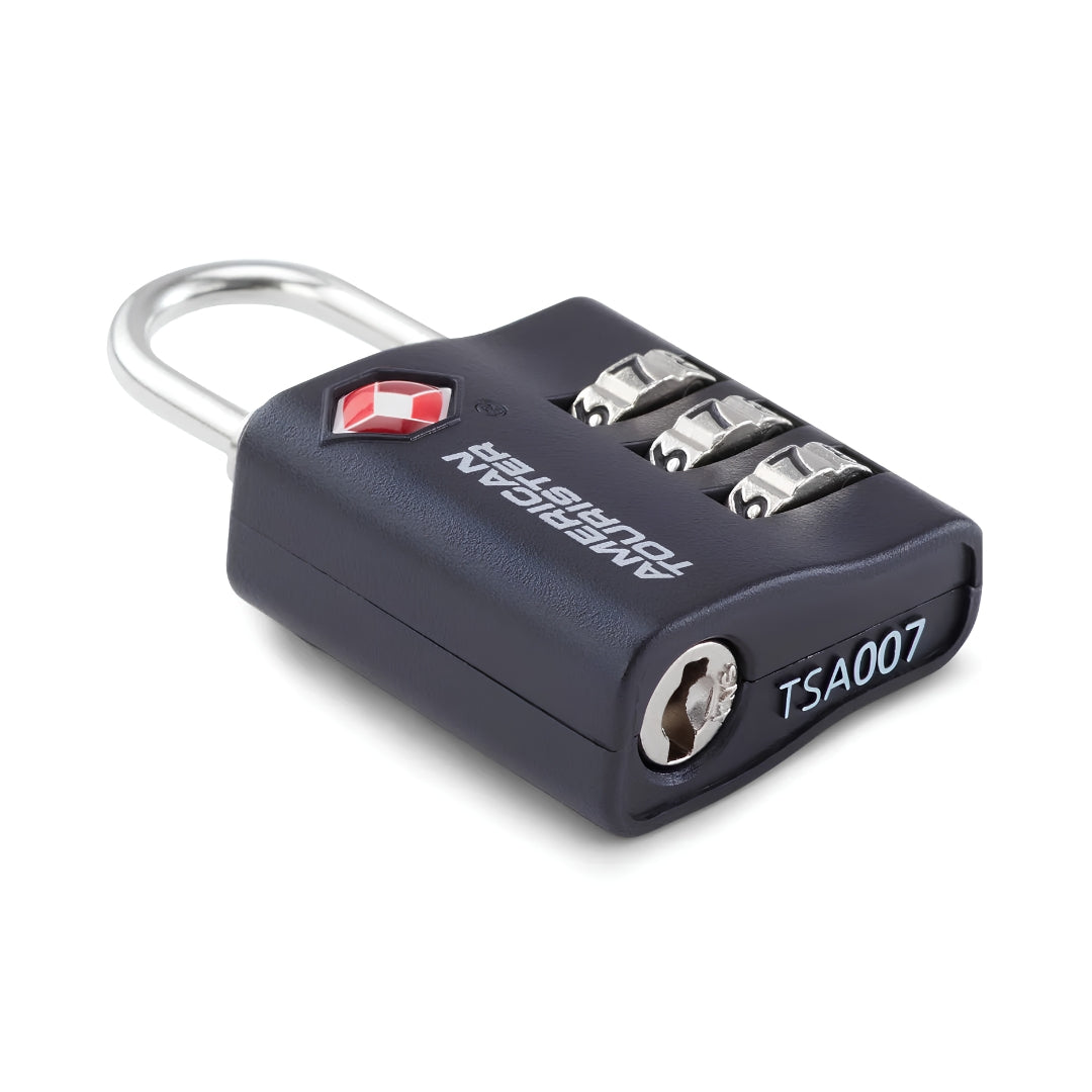American Tourister 3 Dial TSA Combination Lock - 3.2 cm Black Flat View_5