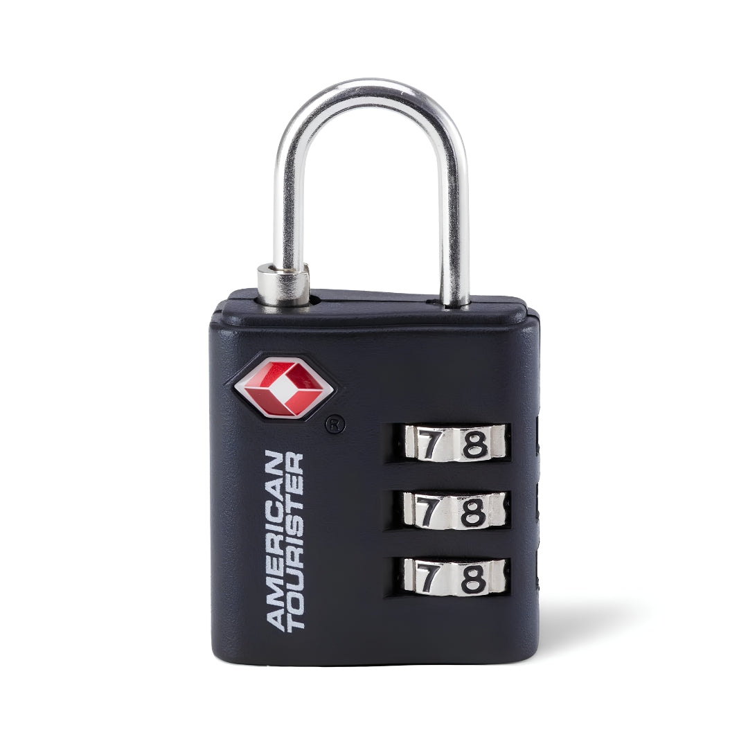 American Tourister 3 Dial TSA Combination Lock - 3.2 cm Black Front View_2