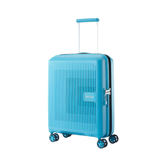 American Tourister Aerostep Spinner - Cabin 55 cm Blue Front View_1