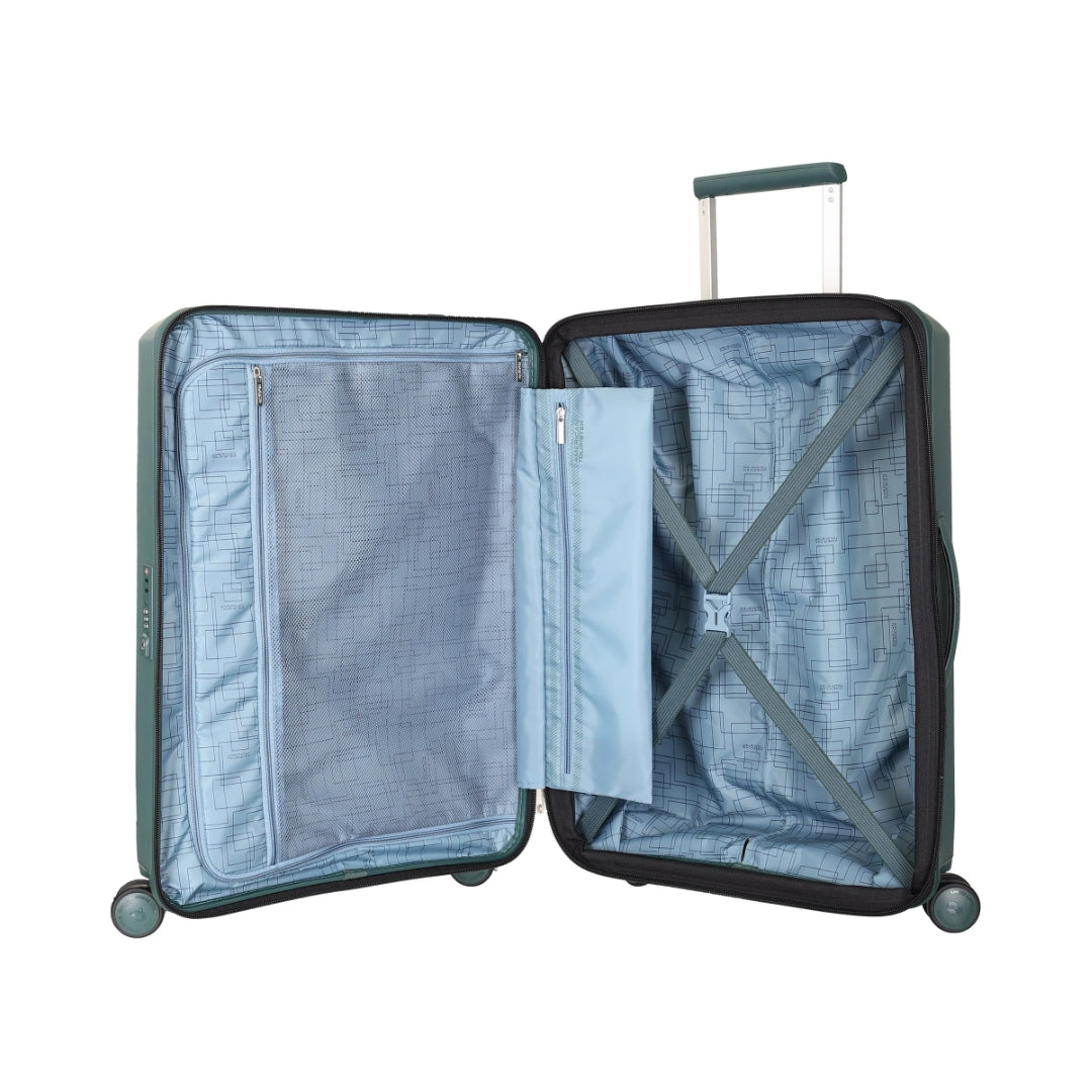 American Tourister Aerostep Spinner - Medium 67 cm Green Open View_4