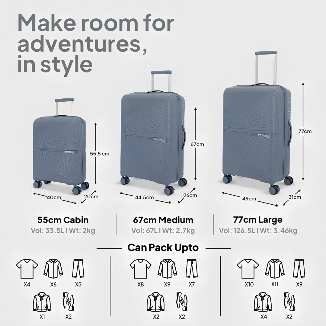 American Tourister Airconic 2.0 Spinner - Cool Grey Key Feature_12