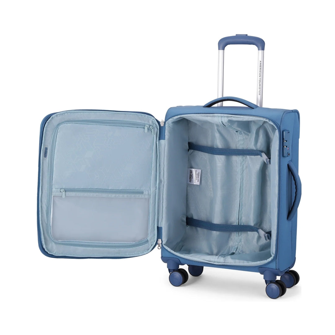 American Tourister Bern Spinner - Cabin 60 cm Blue Open View_4
