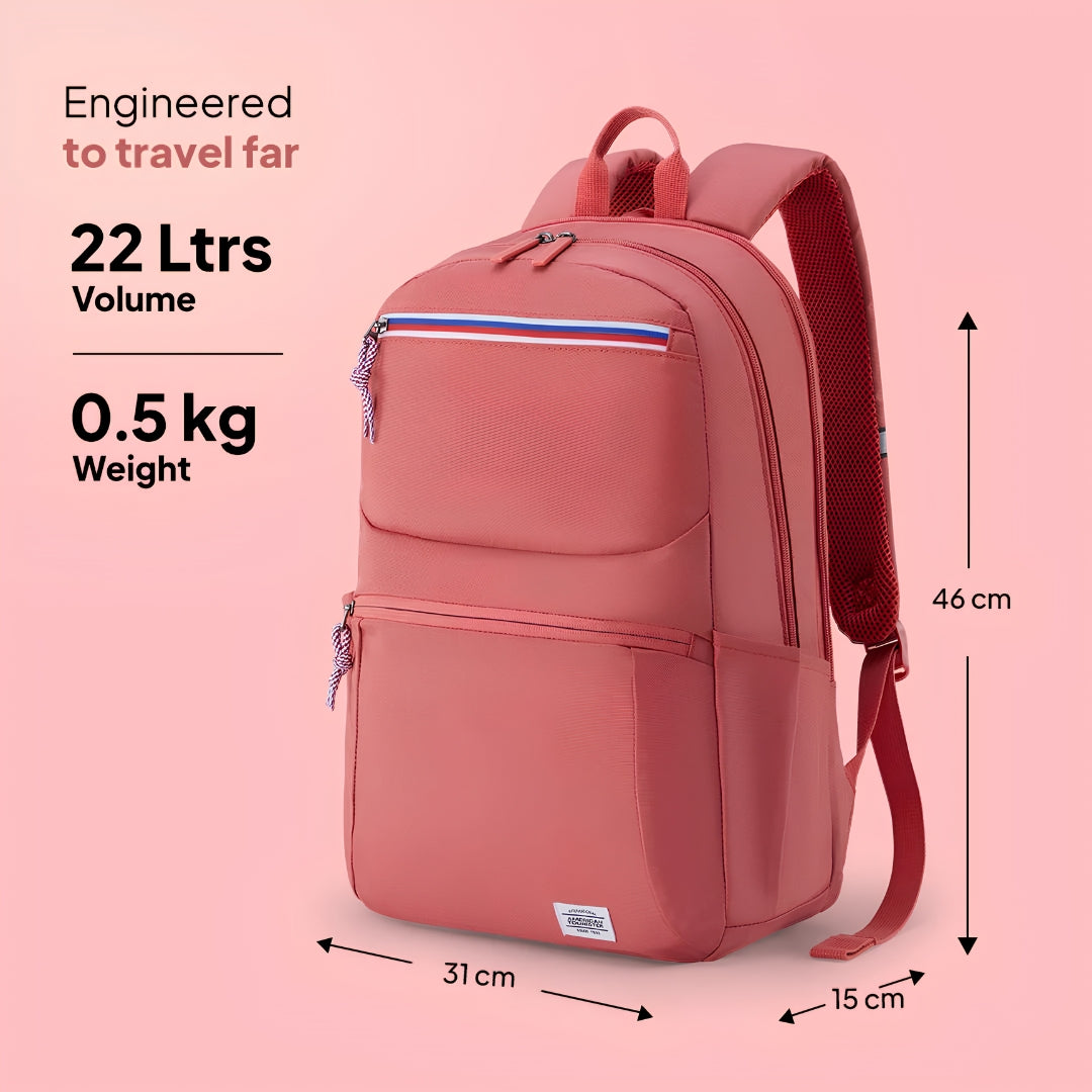 American Tourister Braydon Backpack 01 Bag 22 L - Pink Dimension_2