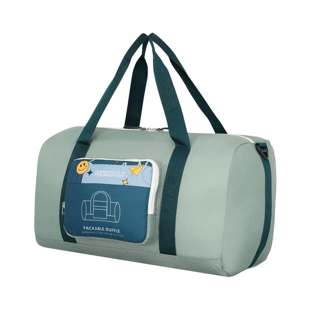 American Tourister Packable Duffle 03 - Iceberg Green Front View_1