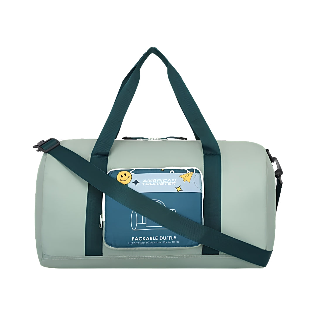 American Tourister Packable Duffle 03 - Iceberg Green Front View_6