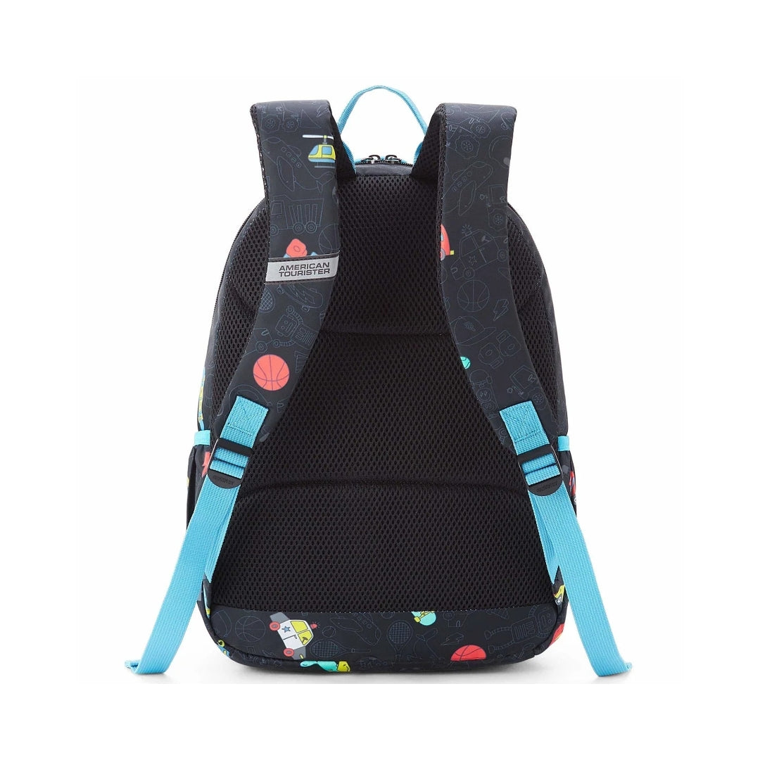 American Tourister Uni-Kid Back Pack Kids Bag 47 cm - Black Back View_5