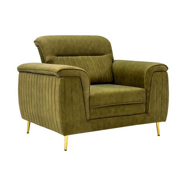 Amster Comfort Fabric Sofa 1-Seater - Green_1