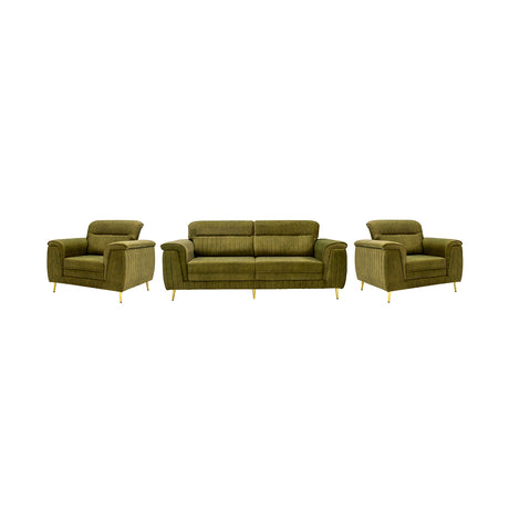 Amster Pro Comfort Fabric Sofa Set (3+1+1-Seater) - Green_1