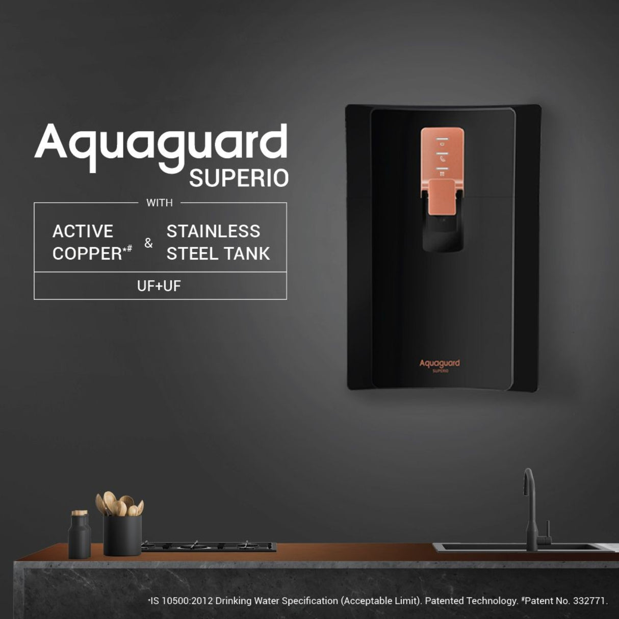 Aquaguard Enrich Superio UV+UF+SS 2X Water Purifier 5 L – Black