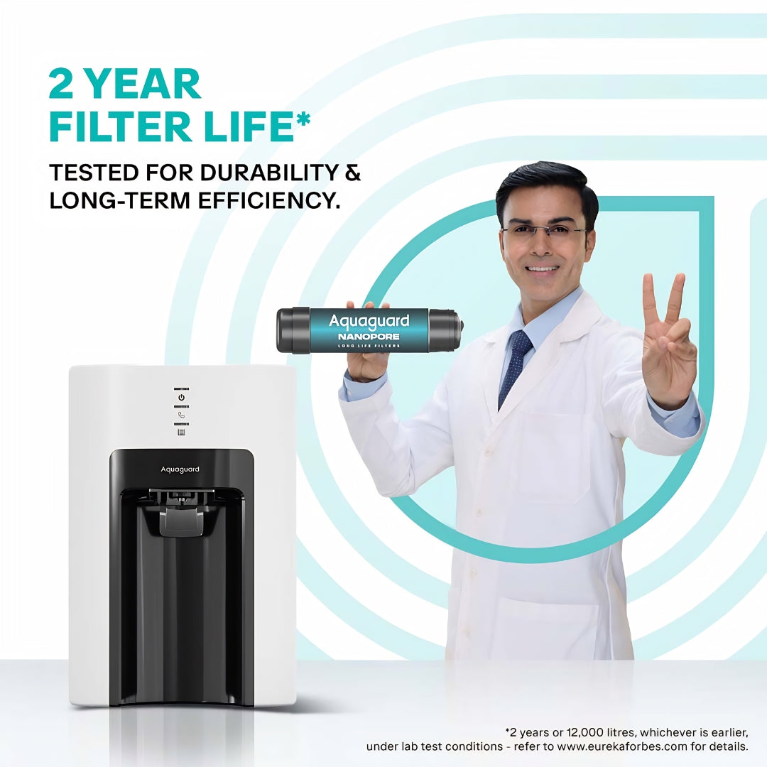Aquaguard Sure Champ RO + UV Water Purifier 6 L - White and Black_6