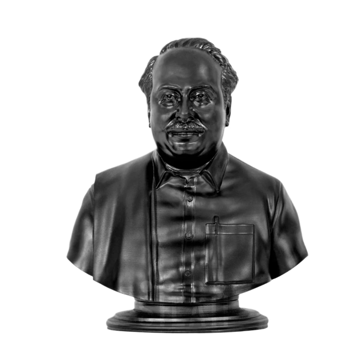 Arignar Anna Bust 8 In Sculpture  - Matt Black
