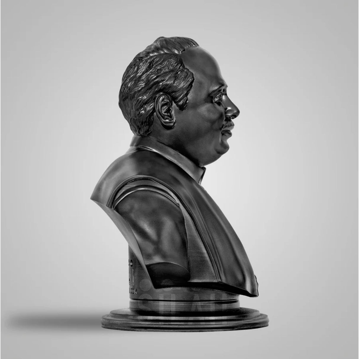 Arignar Anna Bust 8 In Sculpture  - Matt Black