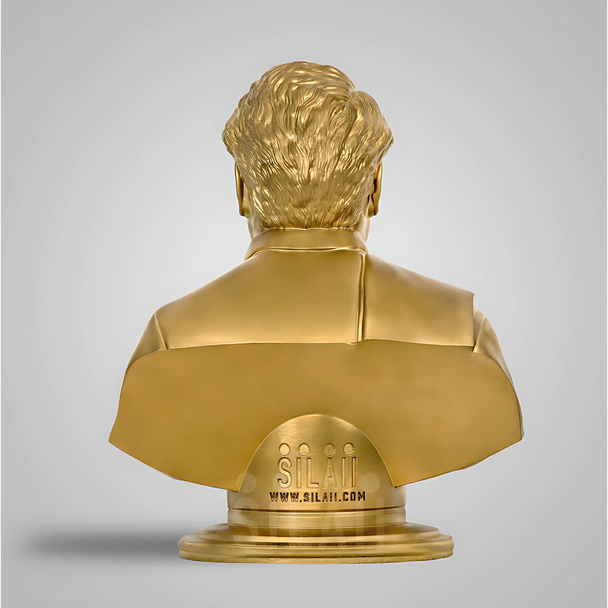 Arignar Anna Bust 8 in Sculpture - Gold