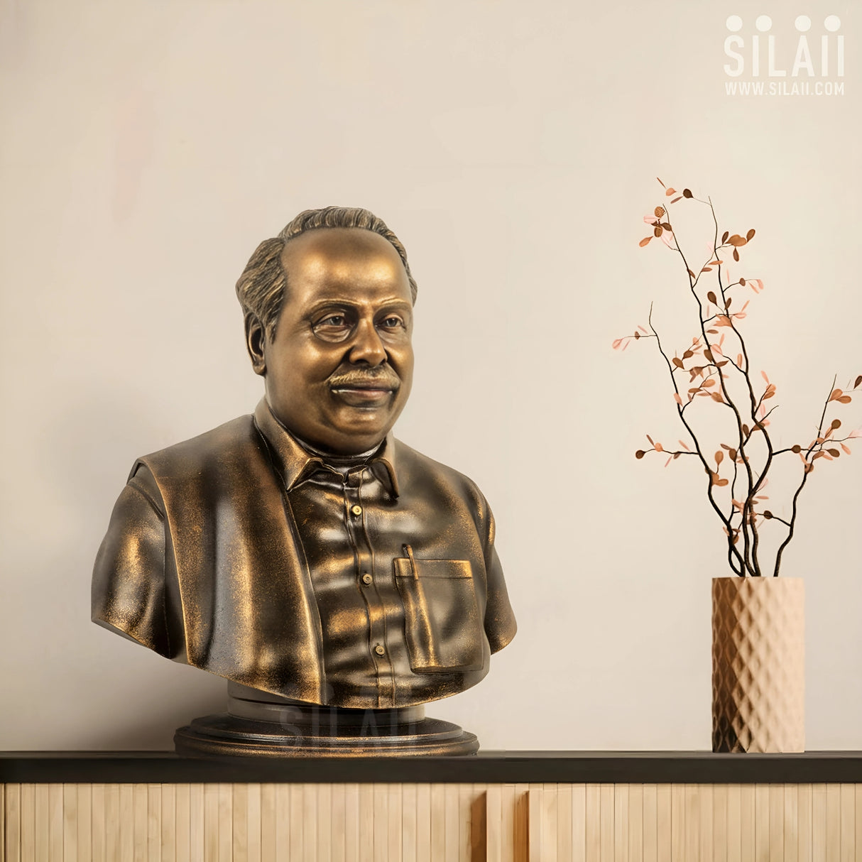 Arignar Anna Bust 5 In Sculpture Antique Bronze