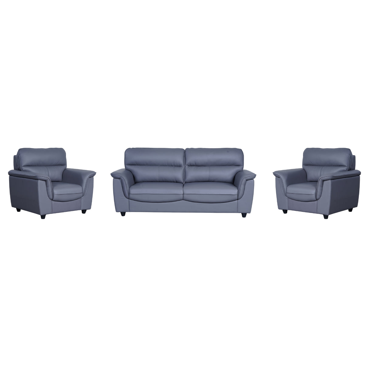 Astana Comfort Rexine Sofa (3+1+1-Seater) - Light Grey