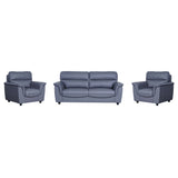 Astana Comfort Rexine Sofa (3+1+1-Seater) - Light Grey