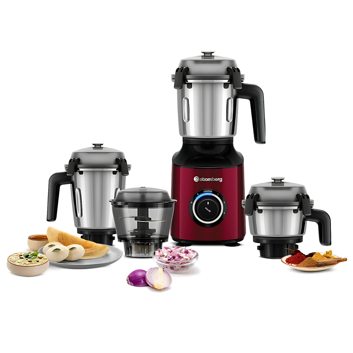 Atomberg Zenova 550 W 3 Jars BLDC Mixer Grinder – Red Wine