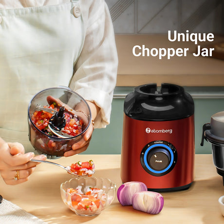 Atomberg Zenova 550 W 3 Jars BLDC Mixer Grinder – Red Wine