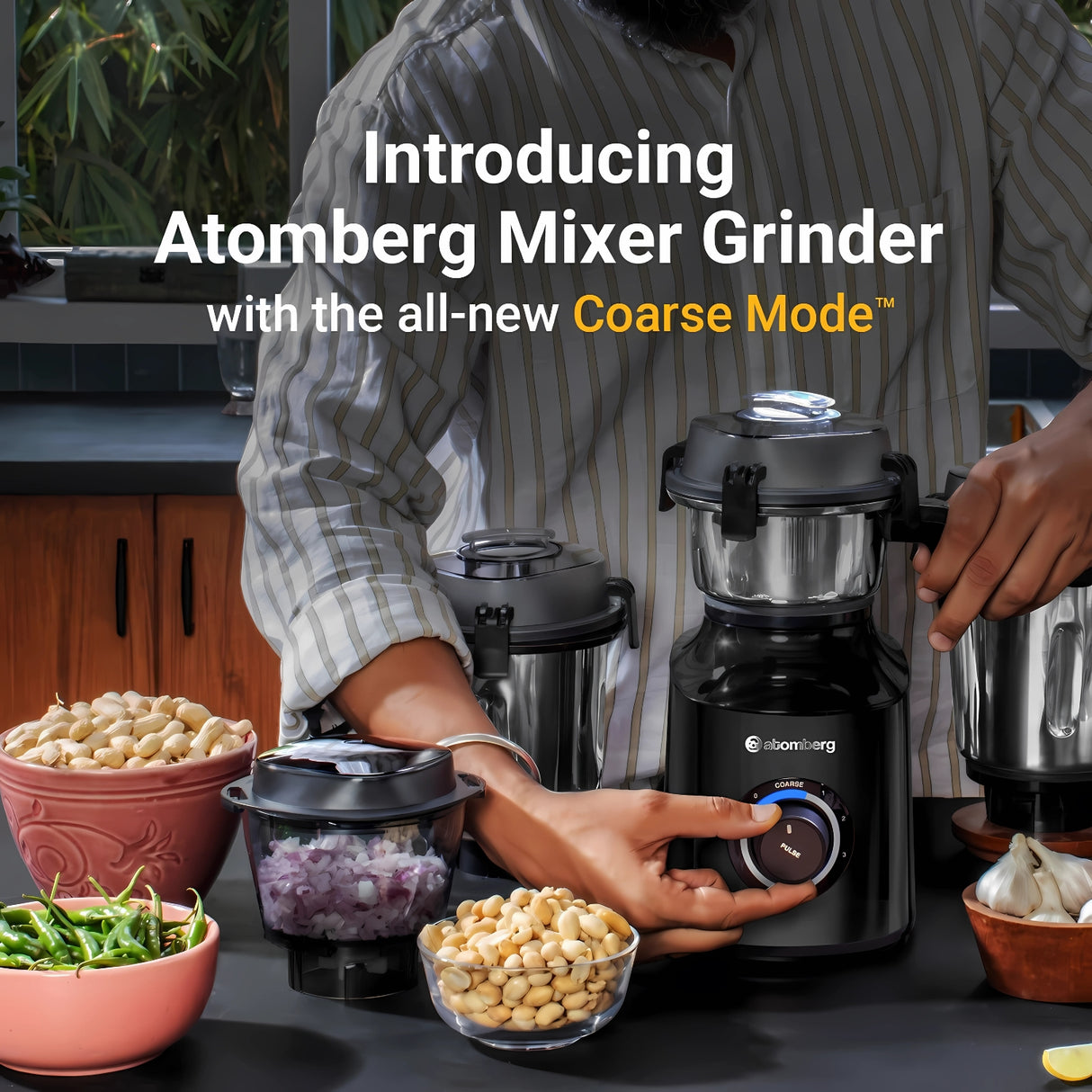 Atomberg Zenova 550 W BLDC Mixer Grinder – Black
