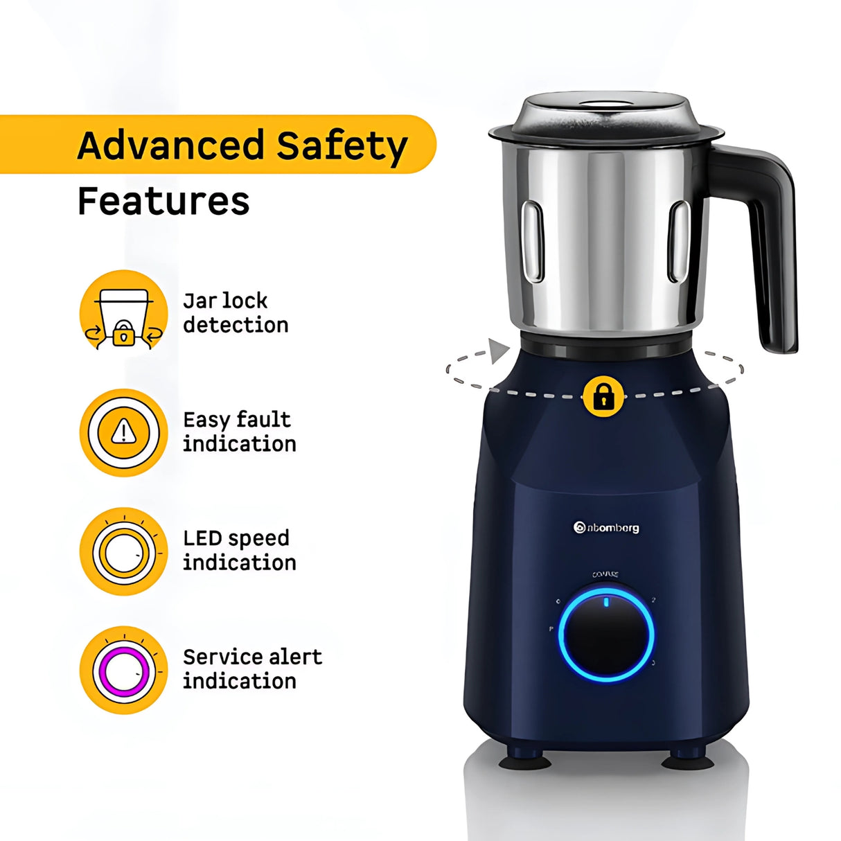 Atomberg Yulia Mixer Grinder 485W BLDC Motor - Ritz Blue_3