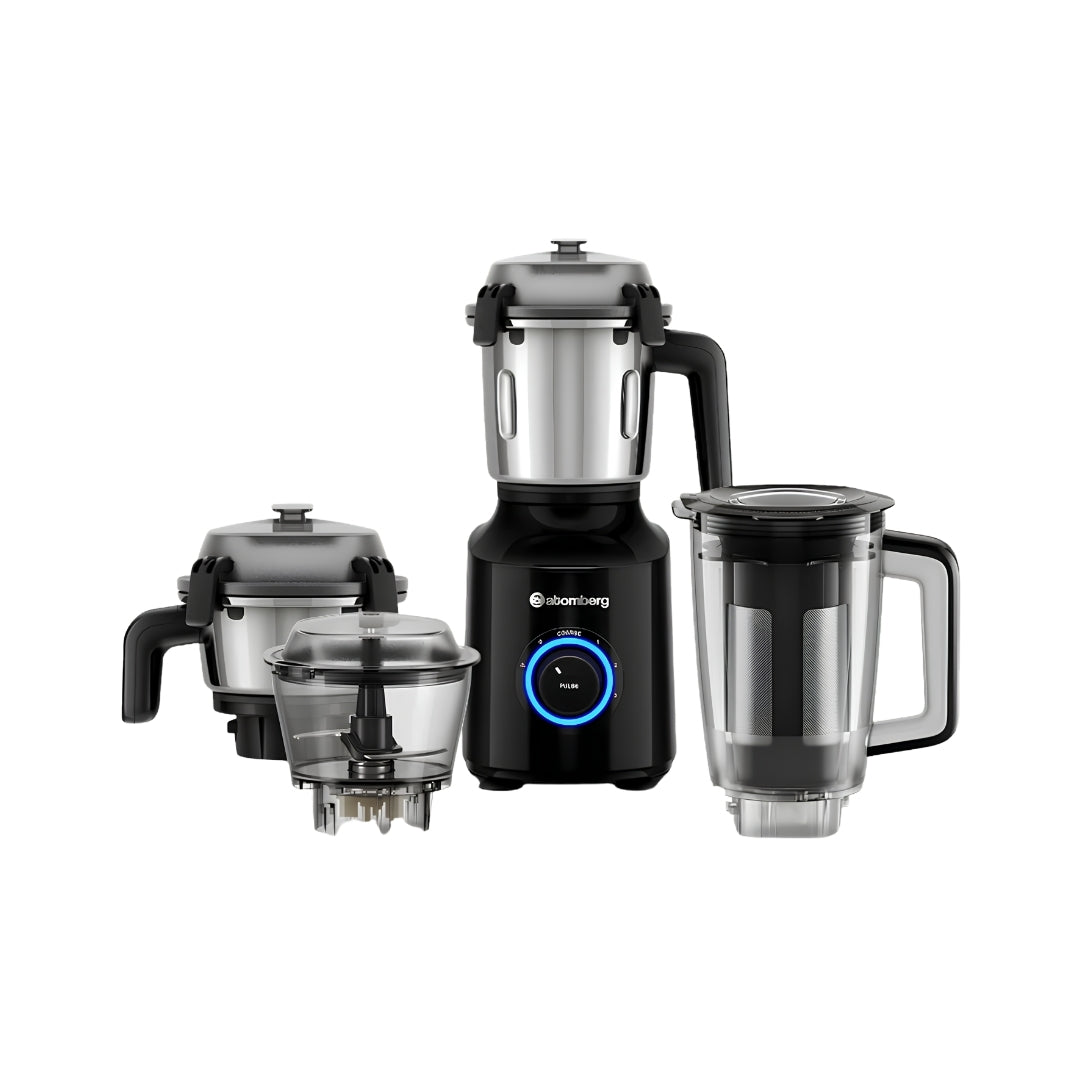 Atomberg Zenova Fresh FG1231 550W 4 jars BLDC Motor Juicer Mixer Grinder– Black_Front View