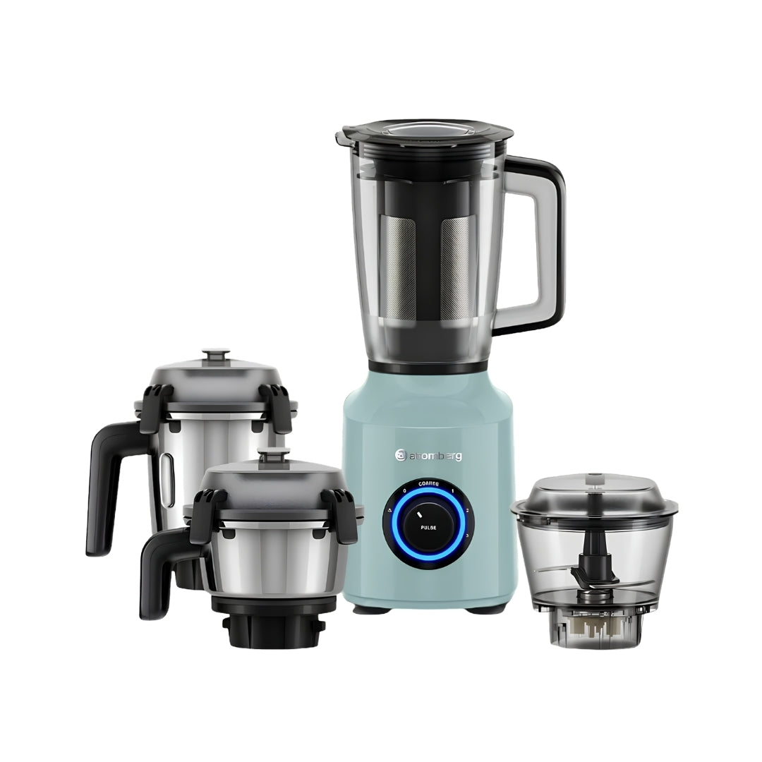 Atomberg Zenova Fresh FG1315 550W 4 Jars BLDC Motor Mixer Grinder 1.5 L– Misty Teal_Front View