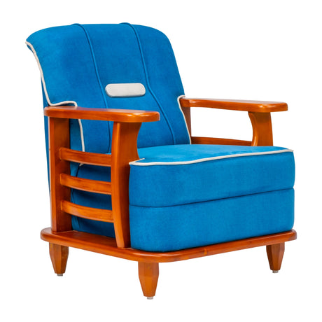 Austin Pro Crest Wooden Sofa 1-Seater - Teak Finish