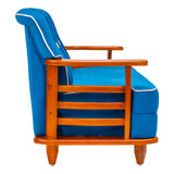 Austin Pro Crest Wooden Sofa 3 Seater - Teak Finish