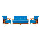 Austin Pro Crest Sofa Set (3+1+1 Seater) - Teak Finish
