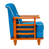 Austin Pro Crest Wooden Sofa 1-Seater - Teak Finish