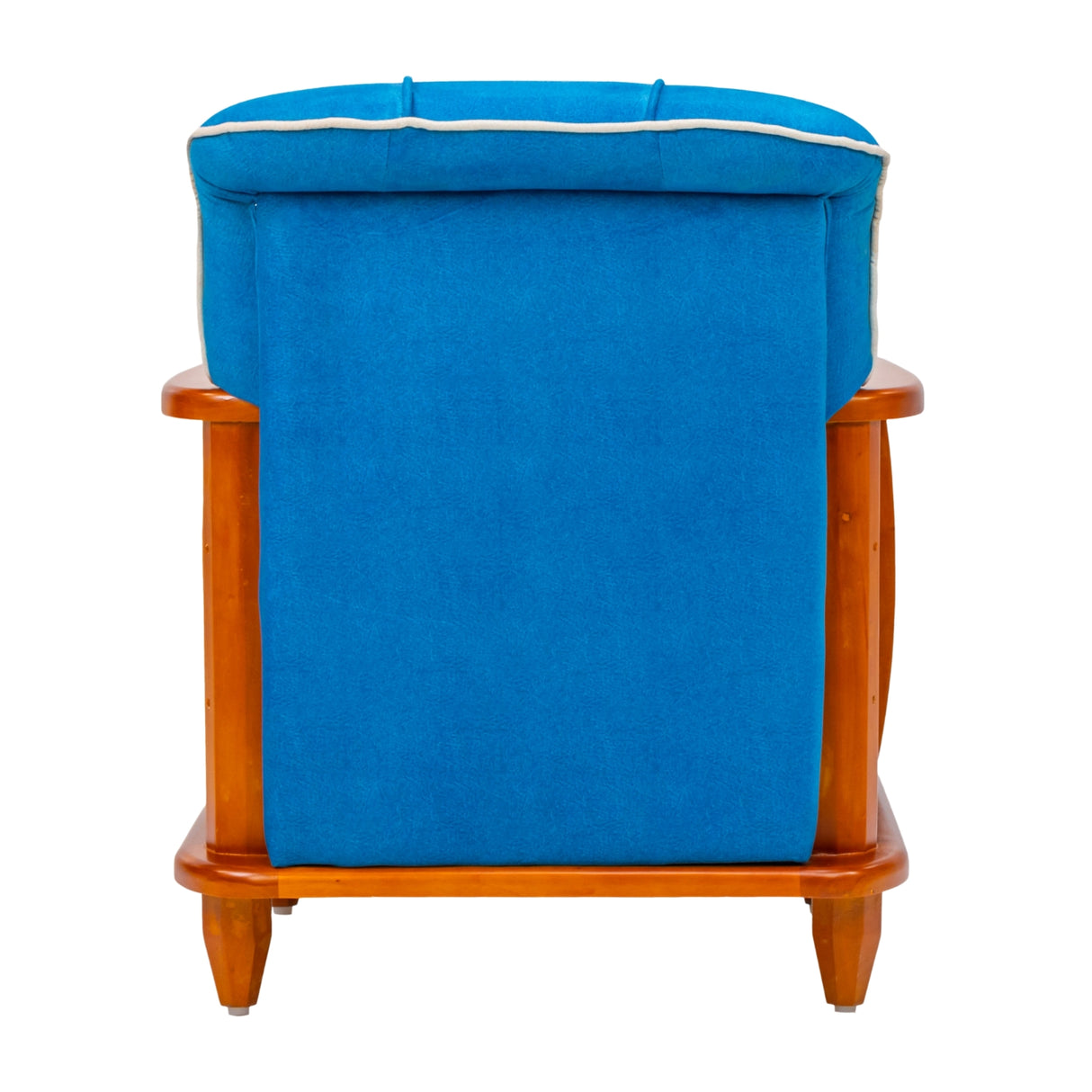 Austin Pro Crest Wooden Sofa 1-Seater - Teak Finish