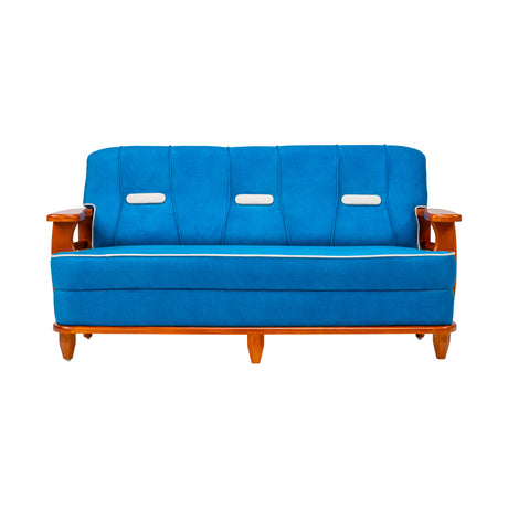 Austin Crest Wooden Sofa 3-Seater - Teak Finish_2