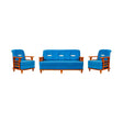 Austin Crest Wooden Sofa Set (3+1+1-Seater) - Teak Finish_1