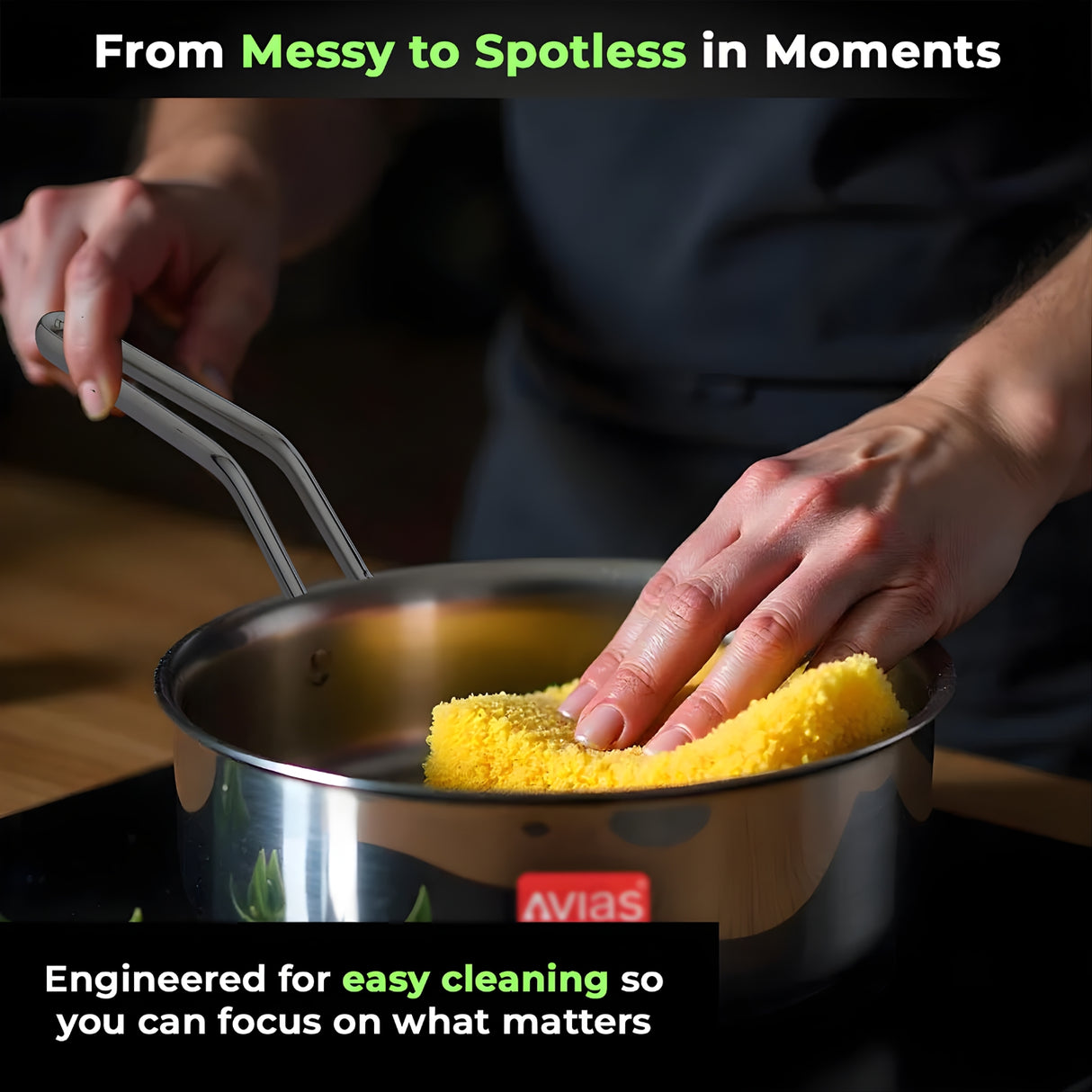 Avias AVI3 Triply SS Sauce Pan with Lid - 16 cm \ 1.5 L_5
