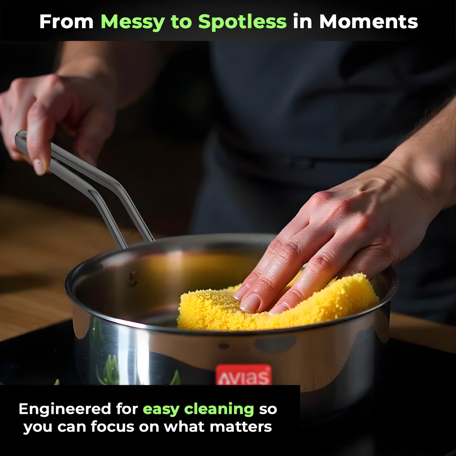 Avias AVI3 Triply SS Sauce Pan with Lid - 16 cm \ 1.5 L_5
