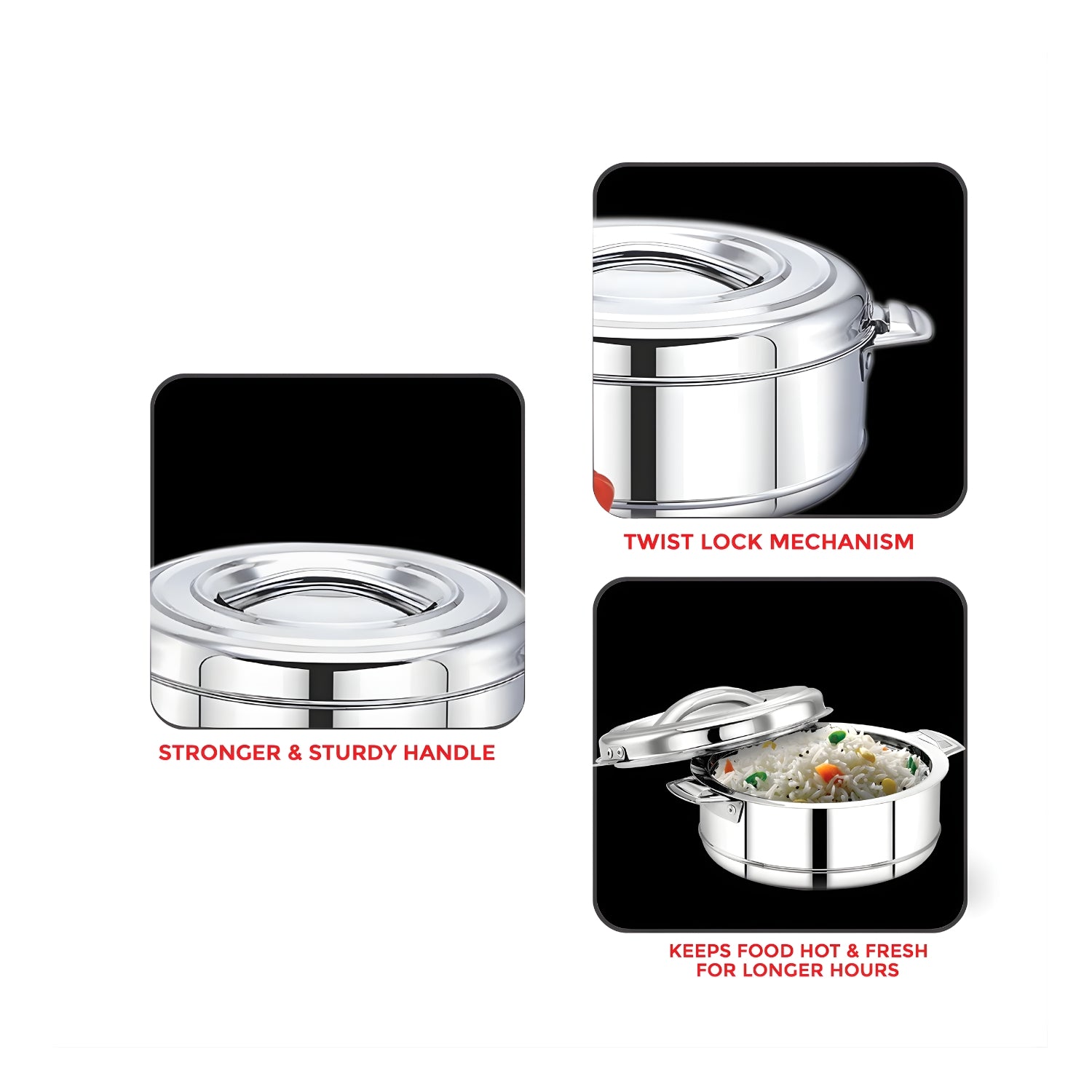 Avias Astra SS Double Wall Casserole with SS Lid 2500 ml_4