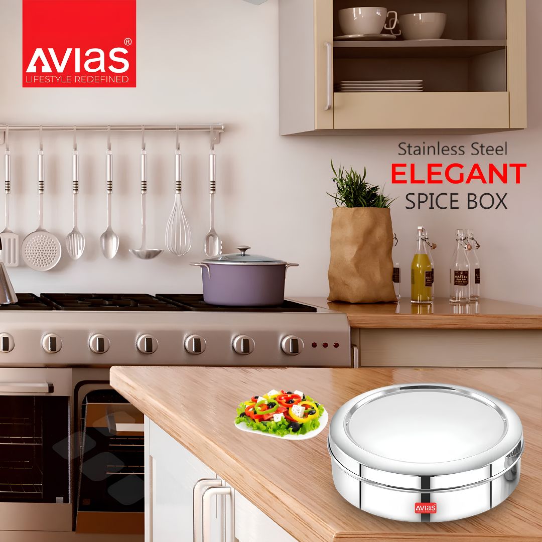 Avias Elegant Stainless Steel Spice Box 7 Compartments with SS Lid_2