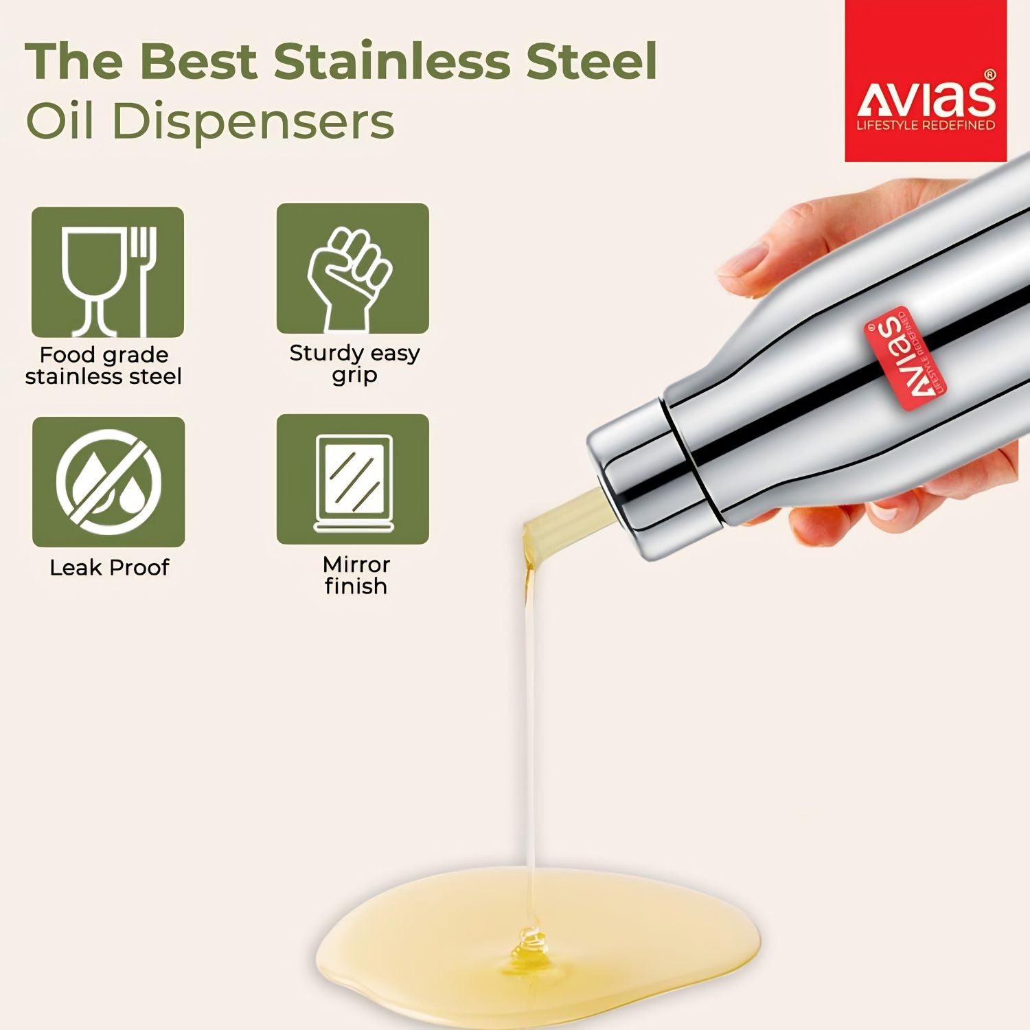Avias Ezee SS Oil Dispenser Slant with SS Lid 700 ml_3