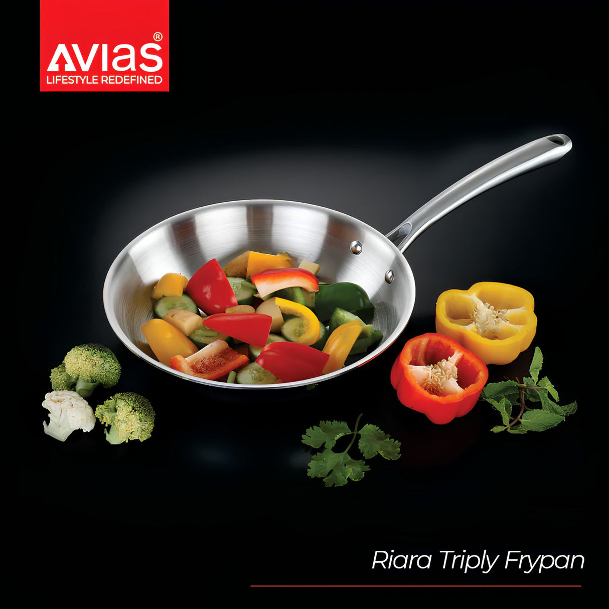 Avias Riara Premium Triply Stainless Steel Fry Pan with SS Lid 22 cm \ 1.25 L_4
