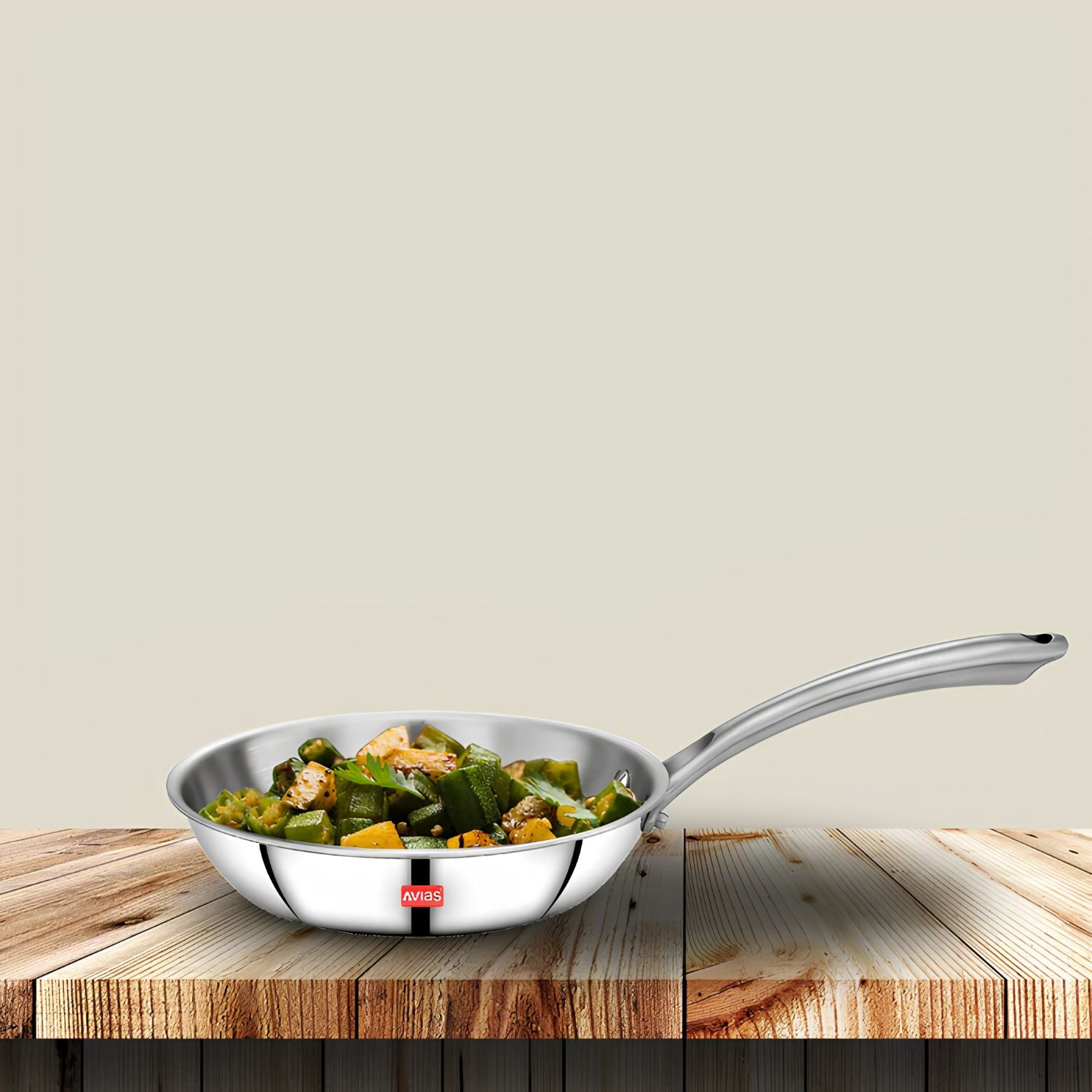 Avias Riara Premium Triply Stainless Steel Fry Pan with SS Lid 22 cm \ 1.25 L_5