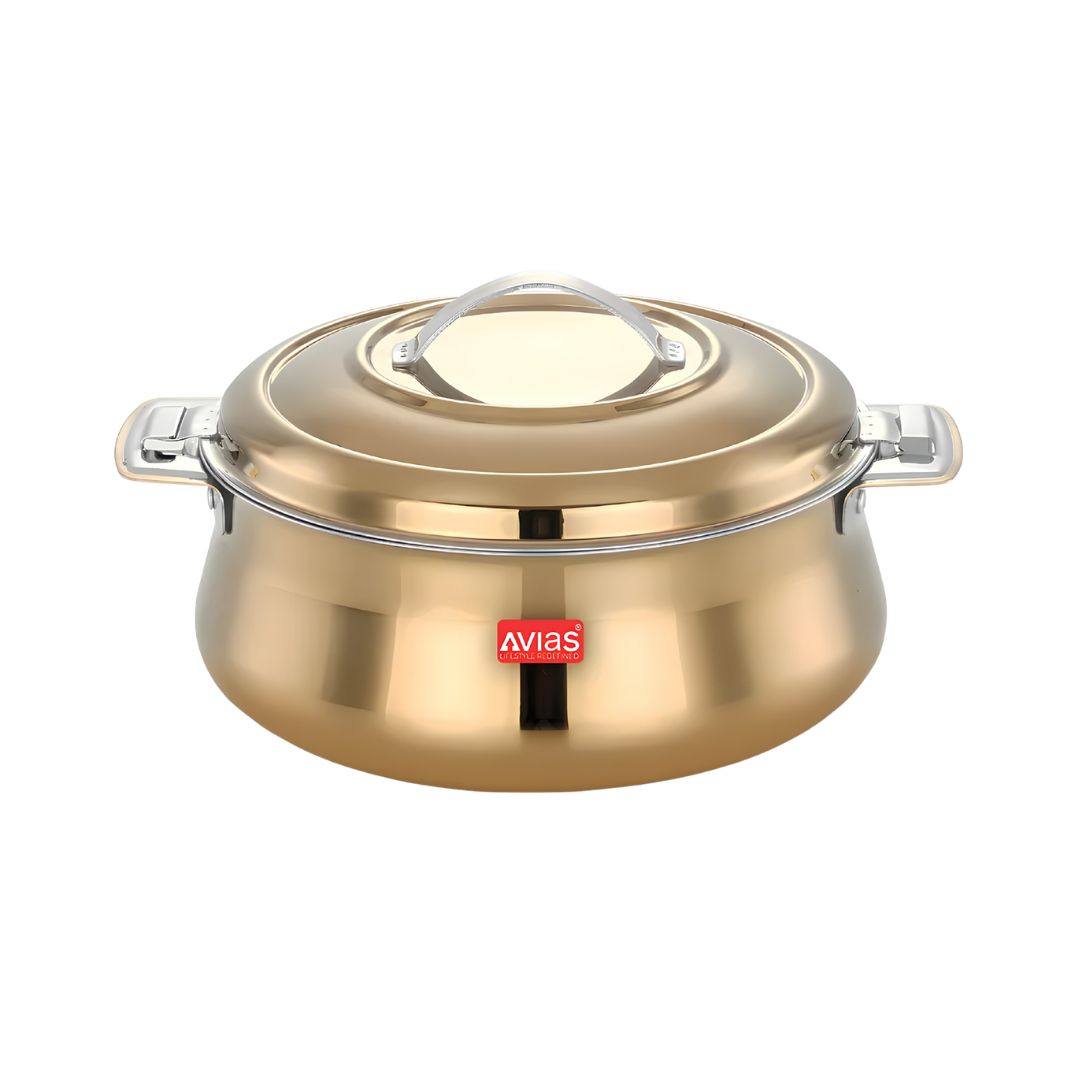 Avias Riara SS Casserole with Lid 1500 ml - Gold_Front View