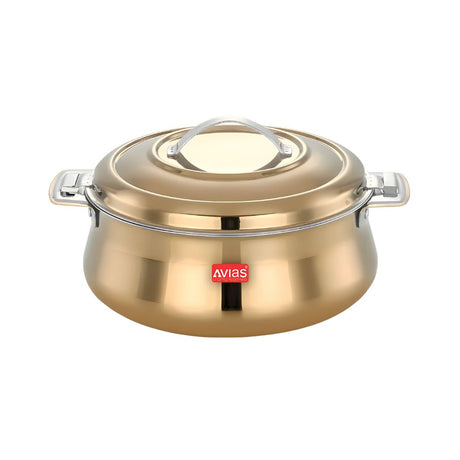 Avias Riara SS Casserole with Lid 1500 ml - Gold_Front View
