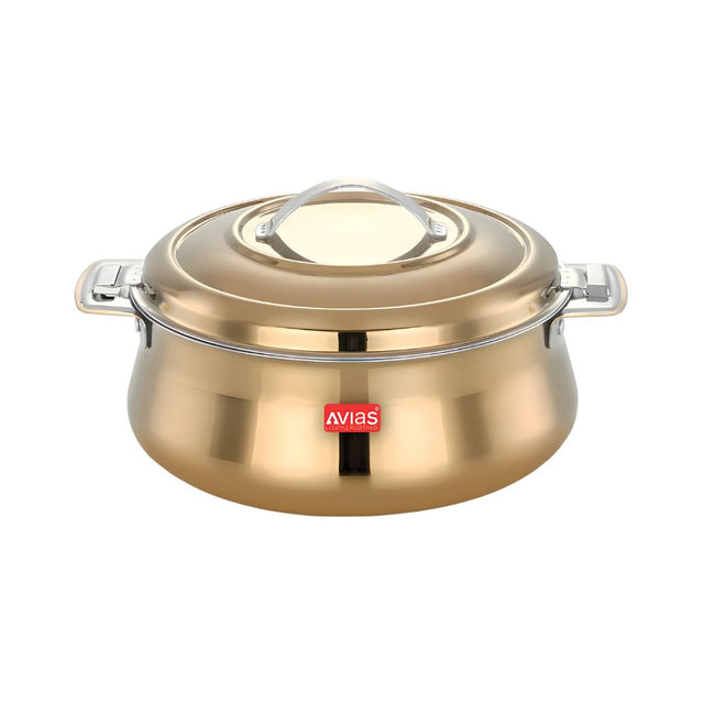 Avias Riara SS Casserole with Lid 1500 ml - Gold_Front View