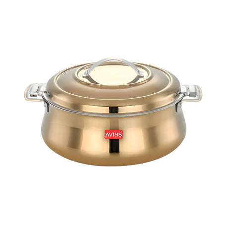 Avias Riara SS Casserole with Lid 2500 ml - Gold_Front View