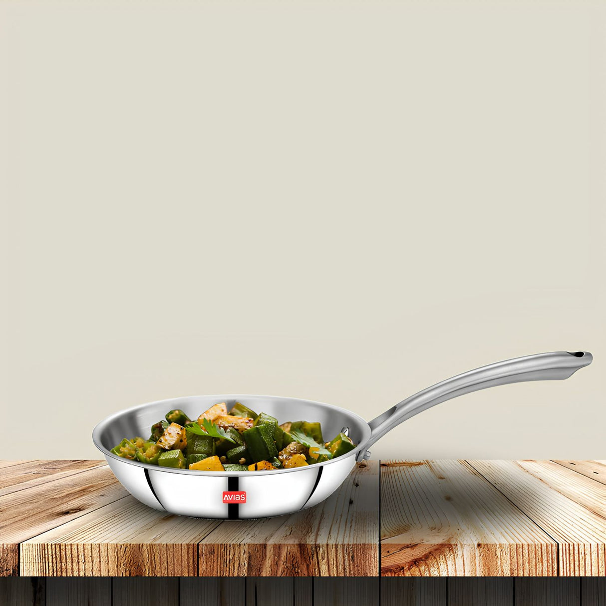 Avias Riara Triply Stainless Steel Fry Pan with SS Lid 20 cm \ 1 L_4
