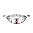 Avias Riara Triply Stainless Steel Kadai with Lid 20 cm  1.5 L_Front View