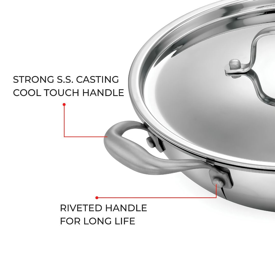 Avias Riara Triply Stainless Steel Kadai with Lid 20 cm _ 1.5 L_Features 1
