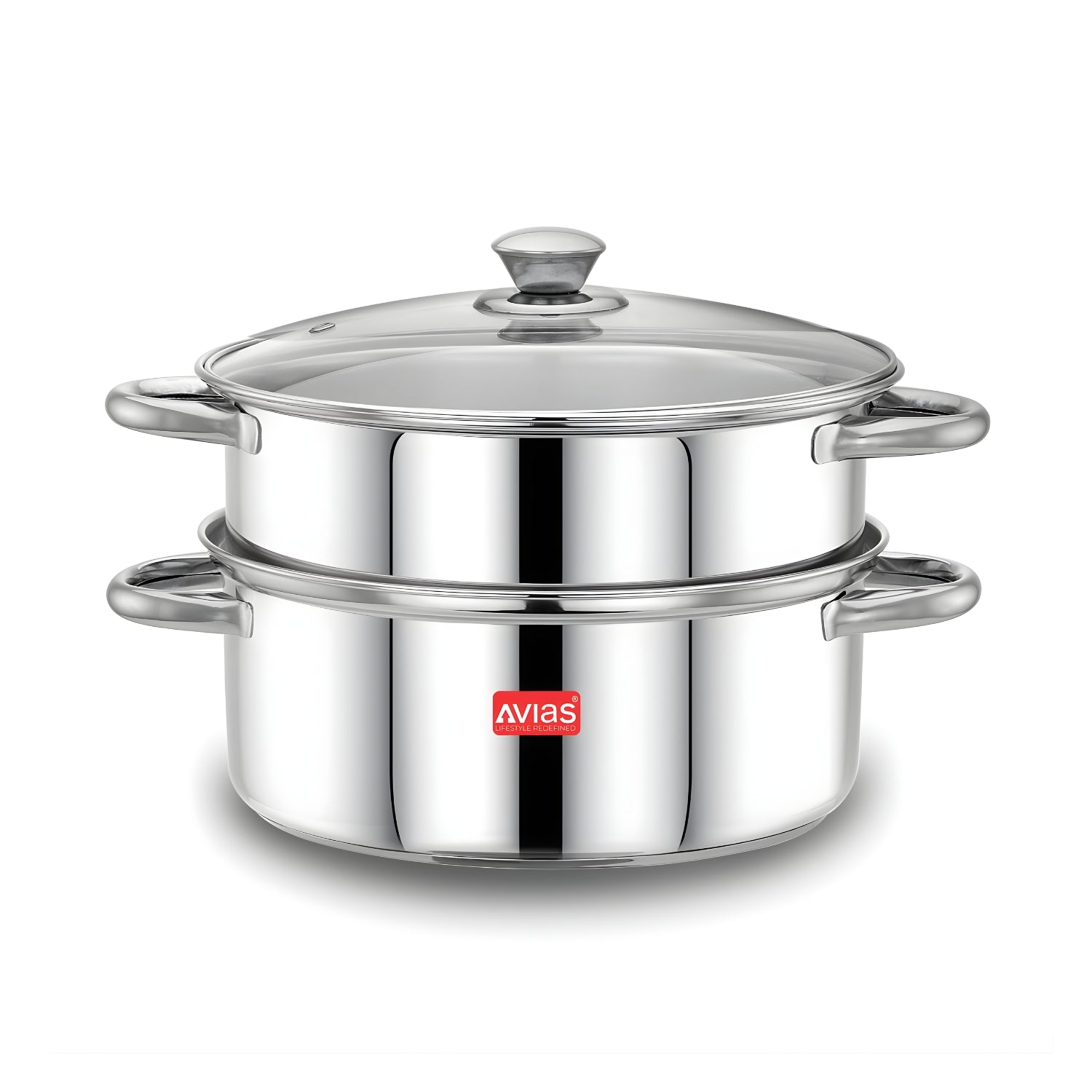 Avias Spectra SS Pot 2 Tier Steamer with Glass Lid - 22 cm_1