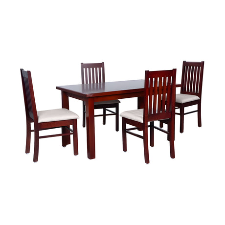 Avila Wooden Top 4-Seater Dining Set - Honey Finish_1